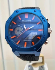 New Kenneth Cole Mens watch Dual Analogue & Digital Alarm Blue Gift For Him 