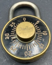 Vintage Dudley Lock Corp. Chicago  Brass Combination Padlock No combination