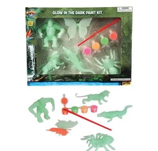 3 SETS 10 PIECE EA.GLOW IN THE DARK ANIMAL JUNGLE PAINT PARTY ACTIVITY GIFT IDEA