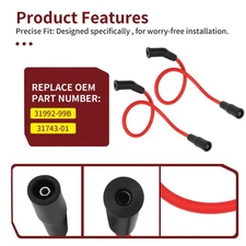 Spark Plug Wire Cap Set of 2 For FLHTCSE Screamin Eagle Electra Glide 2004-2005