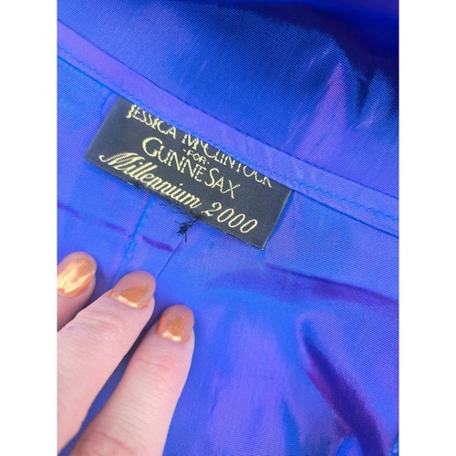 Vintage Jessica McClintock for Gunne Sax Millennium 2000Iridescent Blue Skirt - Picture 8 of 9