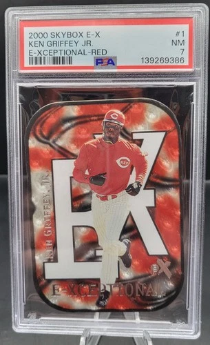 2000 SkyBox E-X E-XCEPTIONAL RED DIE-CUT /1999 Ken Griffey Jr. #1 PSA 7 REDS HOF