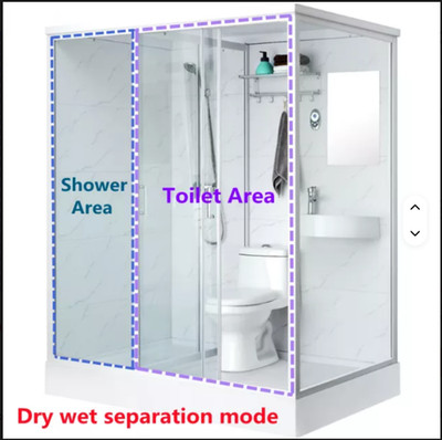 Luxury Prefab Toilet  Shower Cubicle Bathroom  (4'x6'x7')