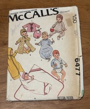 McCall  s 6477 Size Newborn Baby Layette CUT Missing the Front, Back And Sleeve 