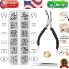 Comprehensive 1200 Piece Jewelry Making Kit with Jump Rings  Pliers Tools
