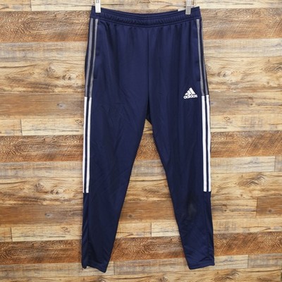 NWT Adidas Soccer Training Pants Mens M Navy Tapered TIRO21 Ankle zip