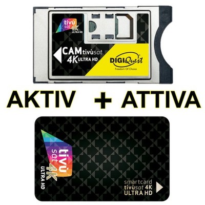Digiquest  4K CAM tivusat ULTRA HD Black Modul inkl. Aktivierte Black Karte CI+