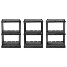 3 Shelf Knect-A-Shelf Solid Light Duty Storage Unit, W 12 In. X H 33 In. X D 24