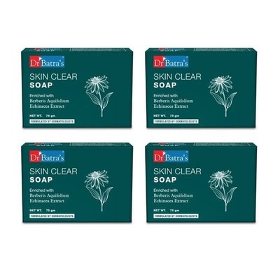 Dr Batra's Skin Clear Soap, Enriched with Berberis, (75g, Pack of 4)