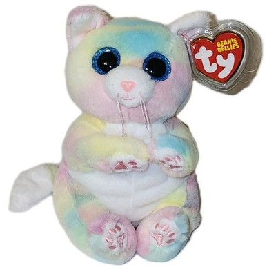 ST* Ty Beanie Baby Bellies JENNI Tie Dyed Kitty Cat 6'' NEW Stuffed Animal Toy
