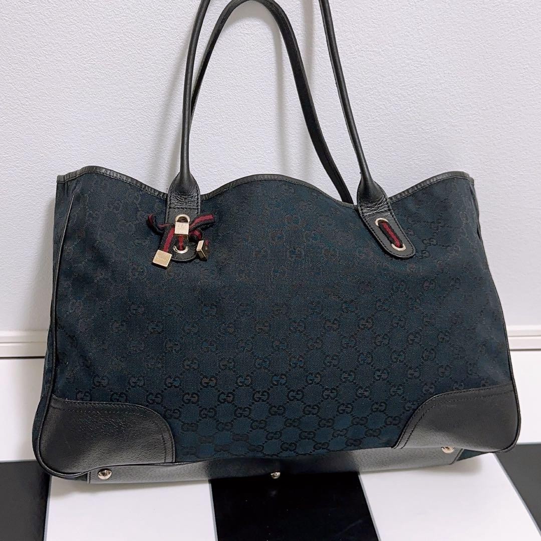 GUCCI GG Canvas Black Tote Bag Authentic G060151