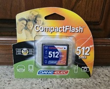VTG NEW SEALED 2005 DANE-ELEC 512MB Compact Flash Card FOR OLDER DIGITAL CAMERAS