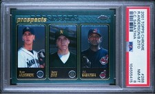 CC Sabathia/Barry Zito/Anderson 2001 Topps Chrome #288 RC Rookie PSA 8, LOW POP!