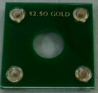 Capital Holder For $2.50 Gold Coin 2.5x2.5 Green Plastic Display Capsule Case
