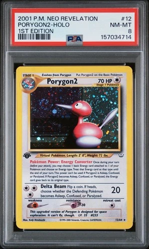 2001 Pokemon Neo Revelation 1st Edition Porygon2 Holo #12/64 PSA 8