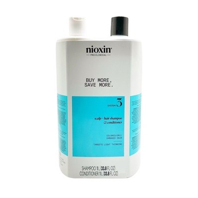 Nioxin System #3 Shampoo and Conditioner for Dry/Damaged Hair Set 33.8oz,No Seal