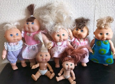 Vintage Mattel 1990er Cabbage Patch Kinder Mini Puppen 4'' Menge 7 sehr guter Zustand