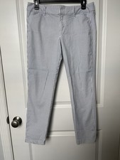 Women s Old Navy Pixie Pant Blue White Stripes Size 6 Regular