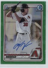 2020 Bowman Draft Chrome Picks Green Refractor 22/99 AJ Vukovich Auto 6fs