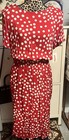Abito donna rosso a pois vintage con etichetta Willow Ridge taglia 12P tasche