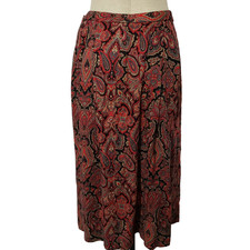 Vtg Pendleton Brown/multi Rayon Skirt Mid Light Folds USA Made 14P