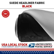 2PCS 60"x60" Headliner Foam Fabric Upholstery Roof Liner Repair Black Suede US