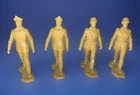 A SET OF 4 RARE MARX BATTLEGROUND DESERT FOX SANDY  TAN COLORED OFFICERS