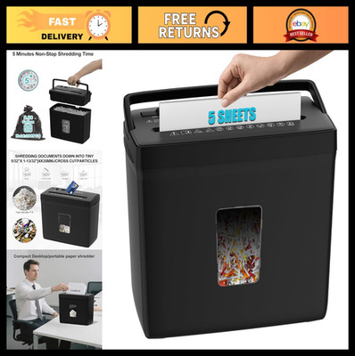 5-Sheet Cross Cut Paper Shredder, 2.38-Gallon Basket, P-4 Security, Jam Proof, S