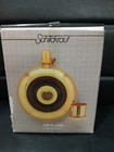 Vintage Schildkraut Brass Plated Steel Gold Hip Flask 8oz Built In Shot Glass