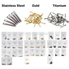 30Pcs Dental Endo Root Canal Screw Post Conical Refills Golden/Titanium/Steel