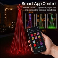 9ft RGB Outdoor Xmas Tree 804 LED Lights App & Remote Garden Festive Display 🎄✨