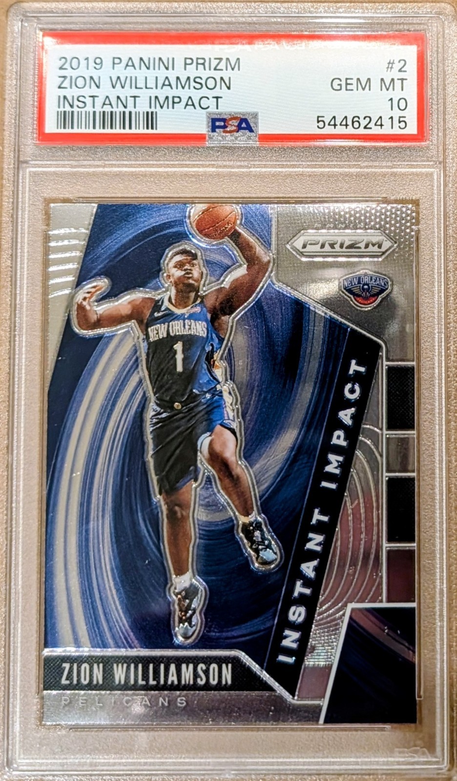2019 Panini Prizm Instant Impact Zion Williamson RC #2 - PSA 10 GEM MINT