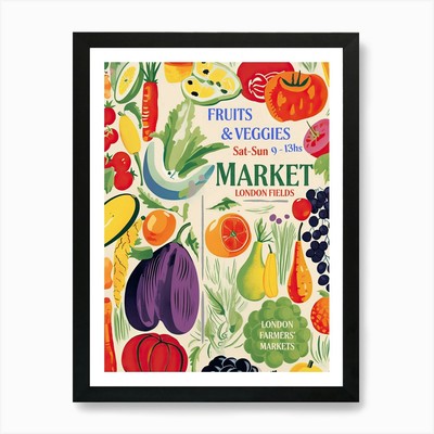 Fruits And Veggies Market London Fi Gerahmtes Wandbild Poster Leinwanddruck Bild