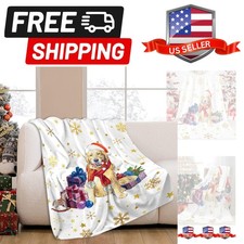 Christmas Golden Retriever Throw Blanket Funny Dog Blanket Winter Festival Gi...