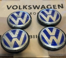Center Caps Hubcap Blue Vw Golf Jetta Golf Tiguan Passat 3b7 601 171 Oem Wheel