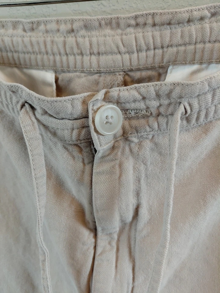 Pantalones boho de playa de pierna ancha con cordón de algodón talla XL de Calvin Klein para mujer Foto 4 de 4