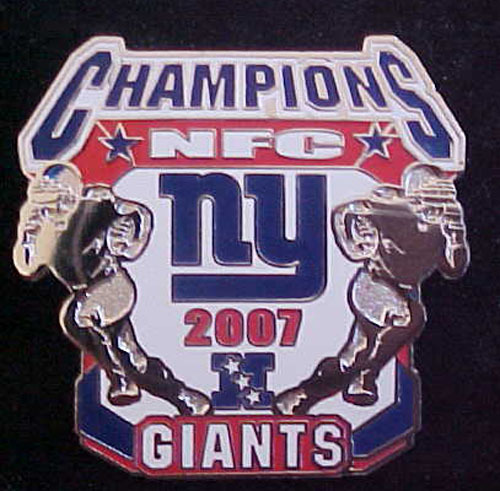 NEW YORK GIANTS 2007 NFC CHAMPIONS WILLABEE & WARD COMMEMORATIVE SERIES PIN - Picture 1 of 1