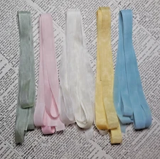 Vintage Rayon Seam Binding Ribbon 15 Total Yds 5 Colors "Serenity Collection"