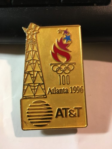 ATLANTA 1996 Olympic PIN with tower, AT&T Logo, Olympic 100 w/ flame