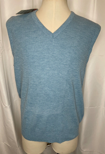 Robert Bruce Men's New Old Stock Vintage Tags V-Neck Sweater Blue Golf Rare XL - 第 1/6 張圖片