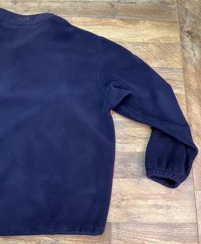 J Crew Fleece Men's 1/4 Zip Pullover Sweatshirt Navy Blue Size XL USA Preowned - Picture 15 of 17
