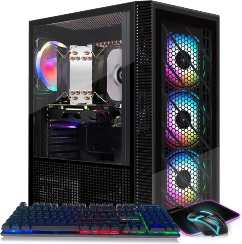 STGAubron Gaming PC Desktop,RX550 4G, i7 Xeon E5 2.8G,16G,512G SSD,WiFi,BT,W10H