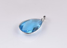Blue Topaz Gemstone 925 Sterling Silver Handmade Women Lovely Best Pendant PSV