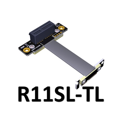 ADT-Link Dual Right Angle PCIe 3.0 x1 to x1 Extension Cable R11SL-TL 8G/bps - 第 2/10 張圖片