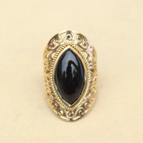 Black Onyx Ring Women Silver Ring Index Finger ring Birthday gifts for Man