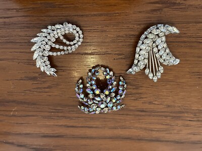 4 BEAUTIFUL Vintage Rare Signed SHERMAN Brooches Canada   Just added a BEAUTY
