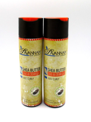 Lot/2 Savannah Shea Butter Leave In Cream Glaze Just Curly ~ 8.45 oz x 2
