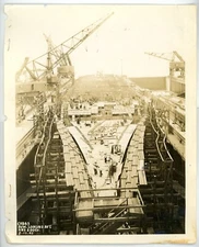 US Navy Warship Photograph Building Official Photo 1945