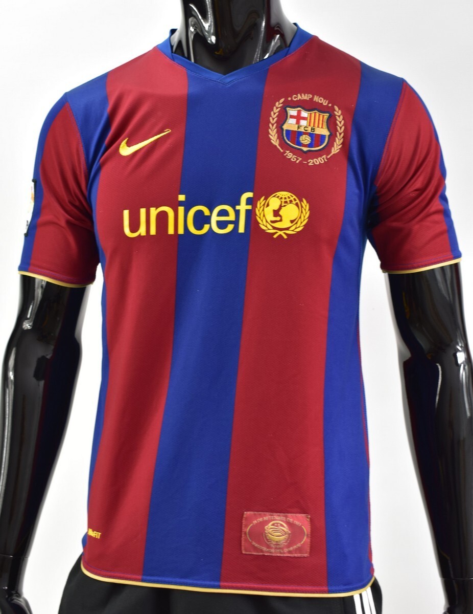 Nike FC Barcelona シャツ XL BARCA 2007-08 NIKE Barcelona Home Shirt CAMP NOU 1957-2007