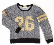 Girl's Bobbie Brooks Black Heather Sweatshirt sz. 14/16 Number 26 Gold Long Slv